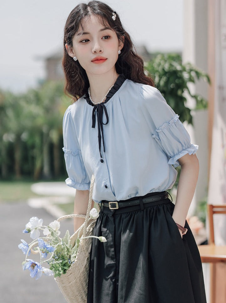 Lce Flared Long + Rock Shirt Retro Sommer Blau