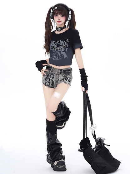 Gradient Short Slim T-Shirt Dark Subculture