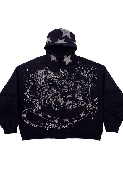 Sweatshirt Crystal Girl Schlangen-Hoodie