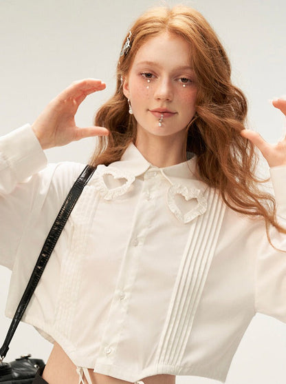 ショートハートシャツ ガーリー