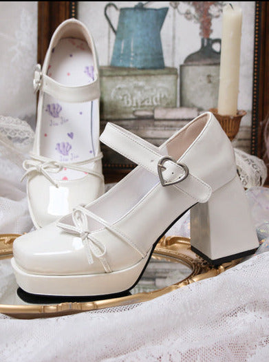 High Mary Elegant Lolita Frunch Toe Heels Jane Square