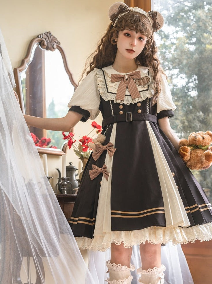 Robe chocolat rétro girly lolita