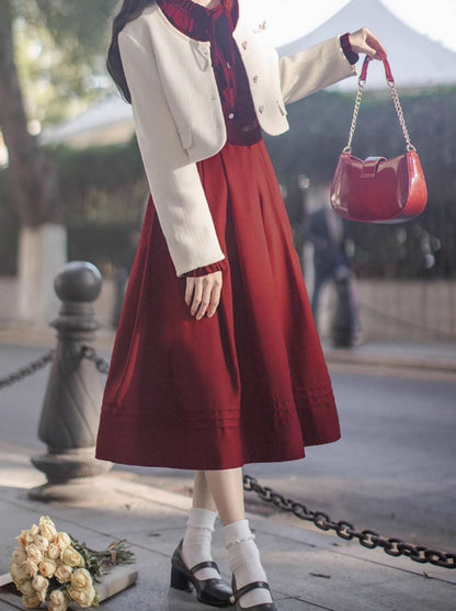 Elegant White Short Waist Retro + Jacket Design Logo