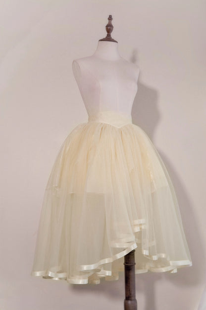 Tonight Lost Dreamland Cream Yellow tulle overskirt