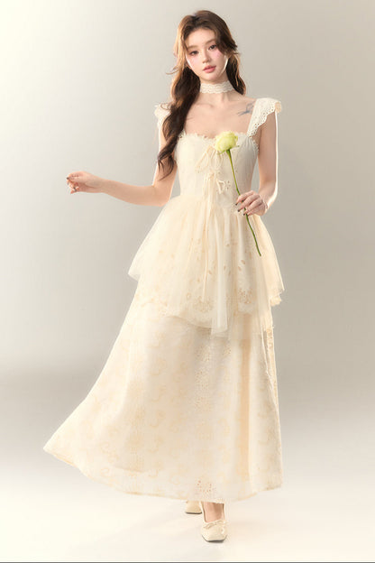 Stickereikleid Baumwolle Blume Weiß