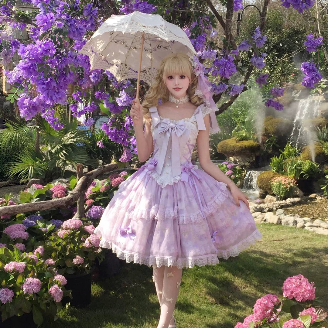 Primrose Nocturne Lolita Long SP / Short JSK / Cardigan & Overskirt Set