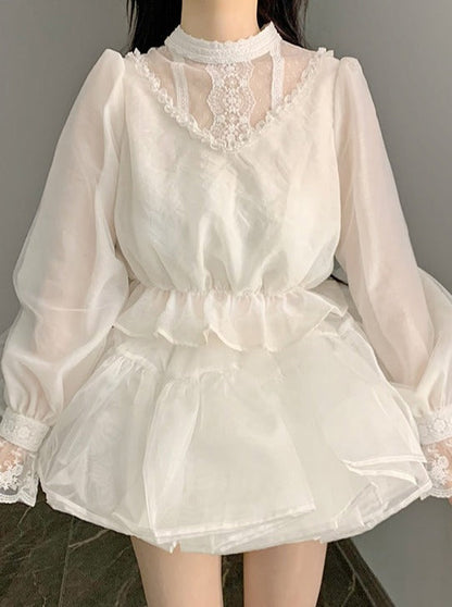 Multi Shawl Reservations Lolita Frilled + Wear Top