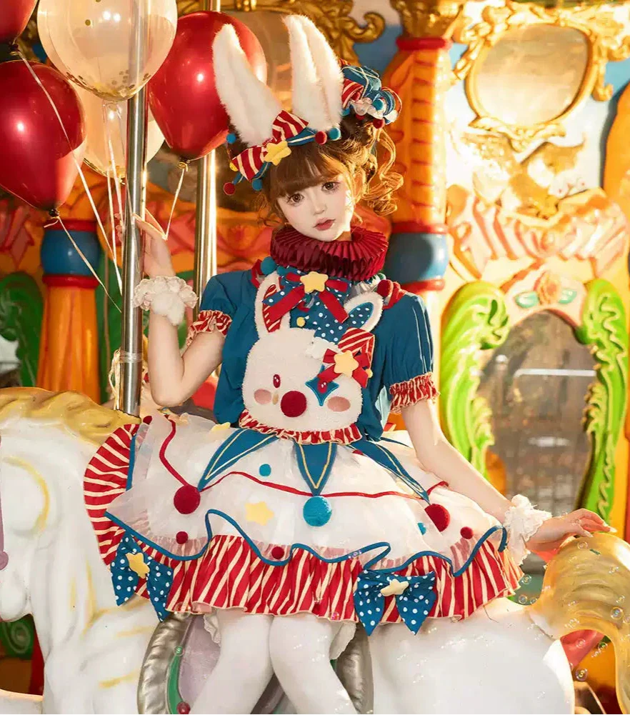 Complete Dress Pierrot Bunny Setup Circus