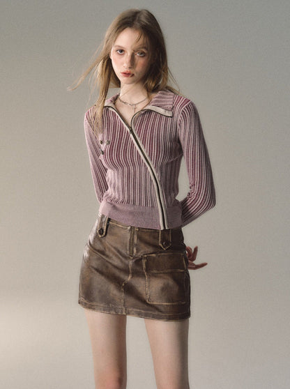 Fit Slim Mode Gestreiftes kurzes Top