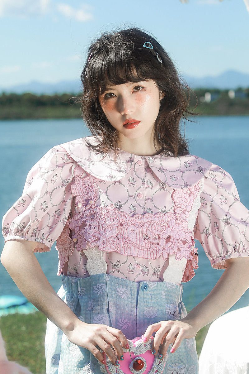 Chemise douce à manches bouffantes de l'île