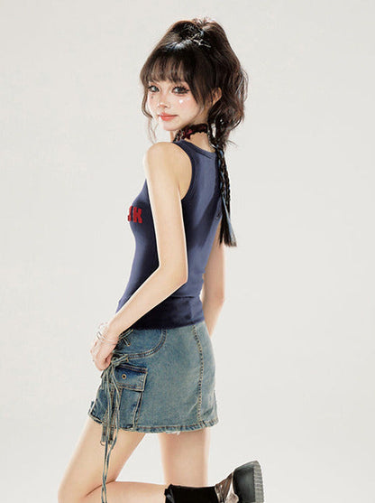 American Letter Print Top Tank