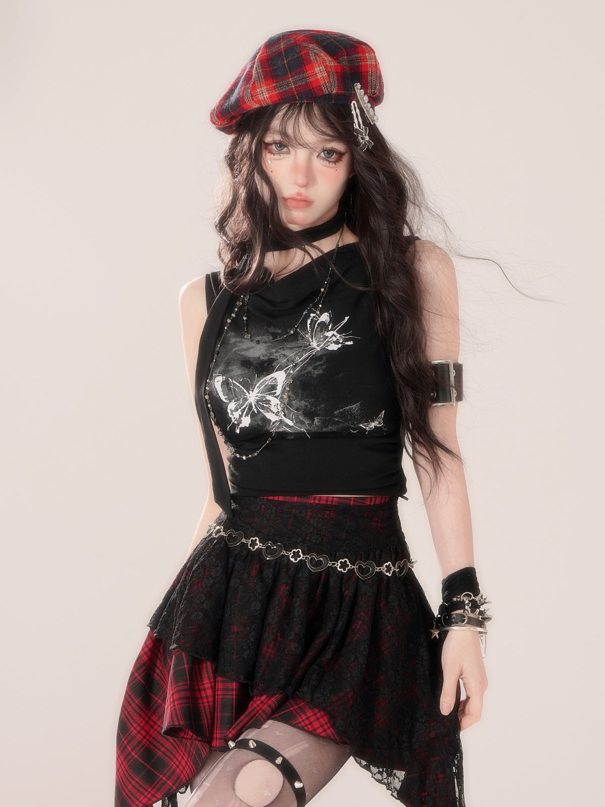 Super Girl Cool Sweet Tops Black Y2K