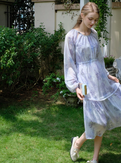 パープルドレス フレンチシフォン