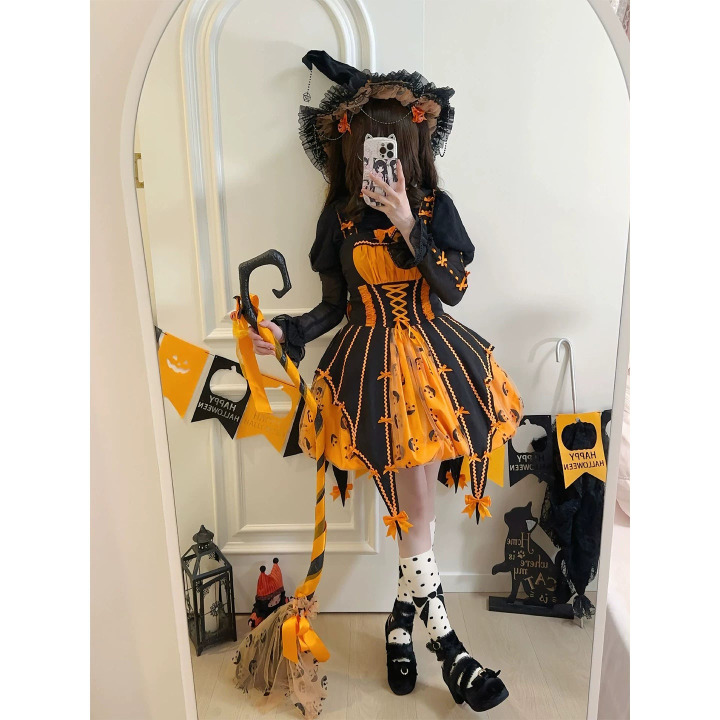 Halloween Lolita Pumpkin Witch Dress Full Set