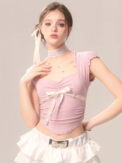 Top Strap Ruffle Romantic Ribbon
