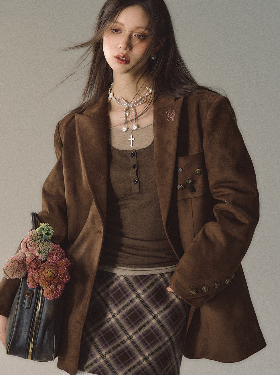 Velvet Suit Plus Imitation Suede Jacket