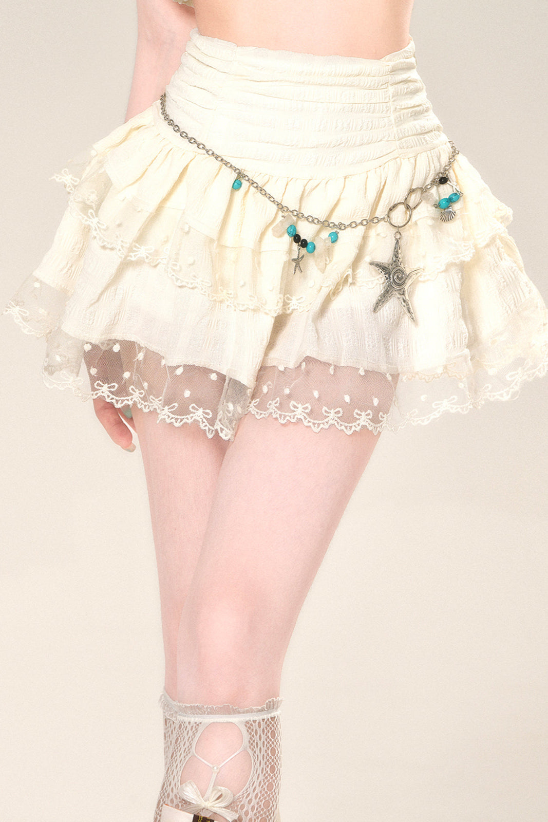 メッシュスカート ウエストAラインハイ