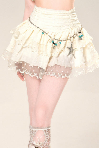 メッシュスカート ウエストAラインハイ