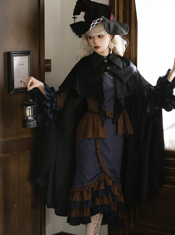 Setup Steampunk Lolita Print Fishtail Embroidery