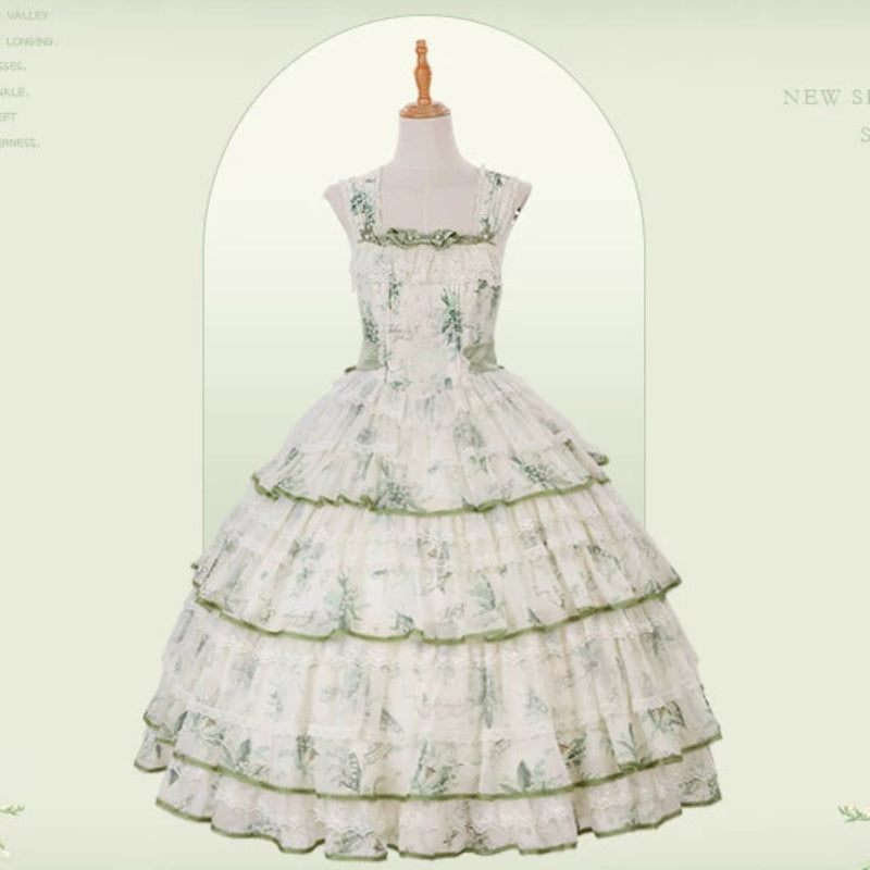 Floral Embroidery Pearl Box Lolita JSK & Cardigan