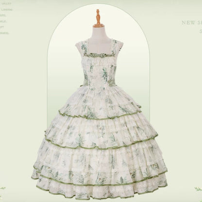 Floral Embroidery Pearl Box Lolita JSK & Cardigan