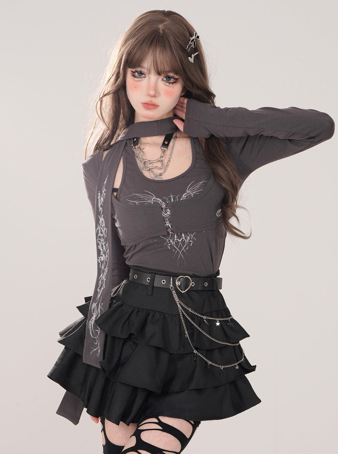 Letter Tops Halter Neck Slim Halter