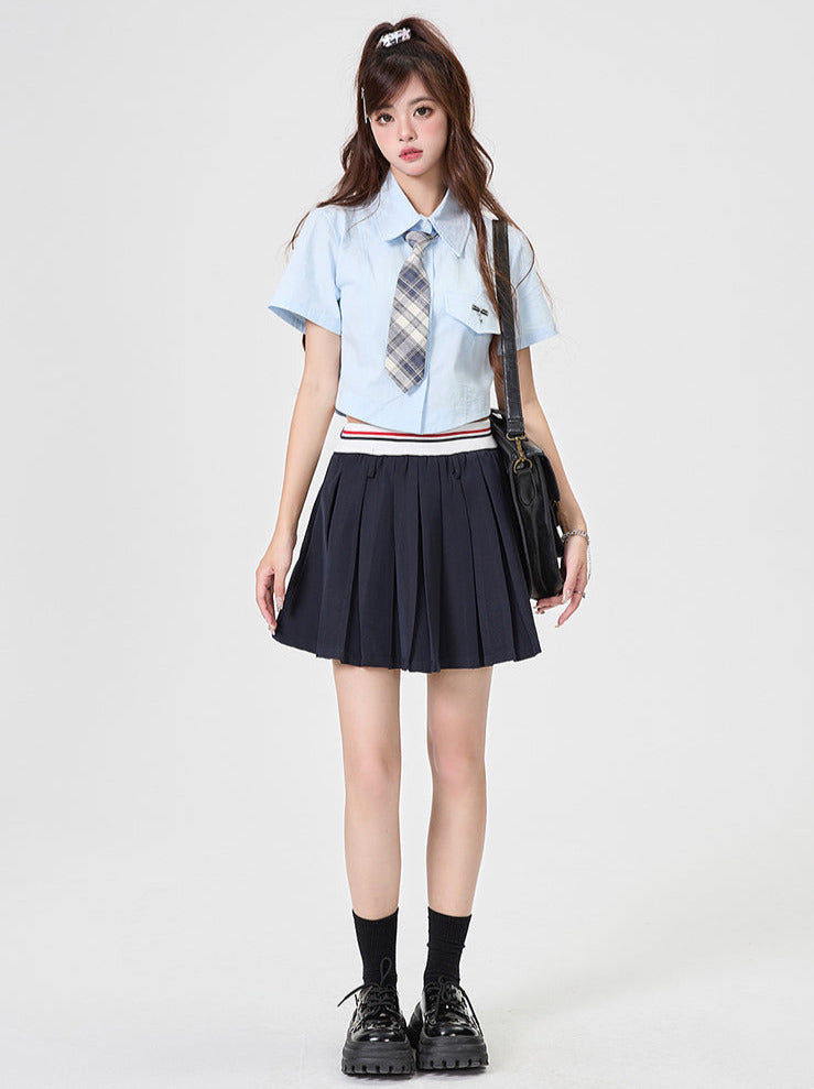 シャツ アメリカンスタイル カレッジセット + ネクタイ ショートパンツ