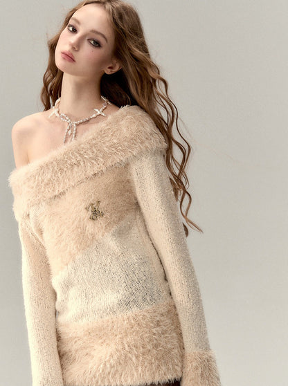 Off-Shoulder One Point Nitt Tops