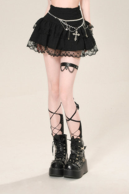 メッシュスカート ウエストAラインハイ