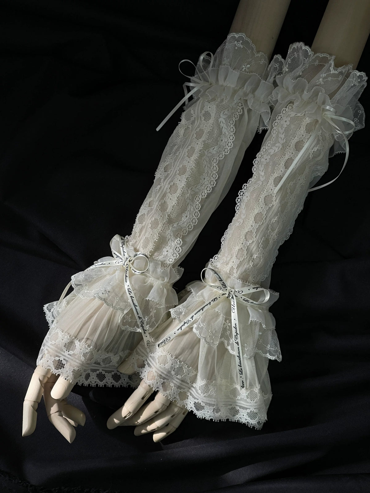 Beige Long Arm Sleeves from Unideer's Butterfly Orchid Note collection