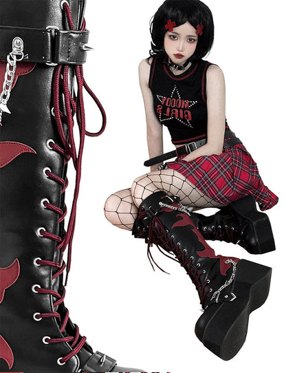 Platform Boots Toe Punk Style Round