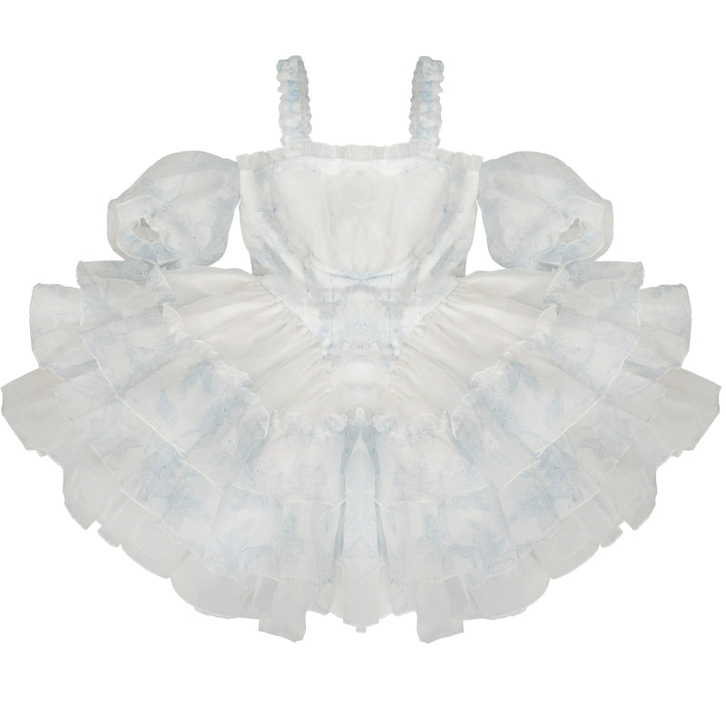 Plus Size Train Puff Ball Gown Heavy-Detail Formal Dress