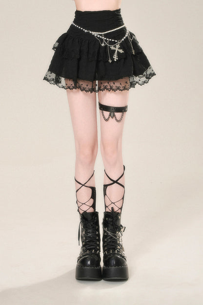 メッシュスカート ウエストAラインハイ