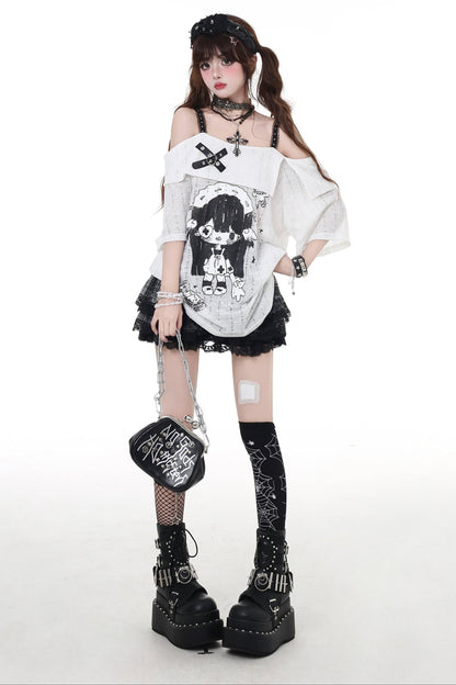 T-Shirt Strap Asia Anime Mine Dark