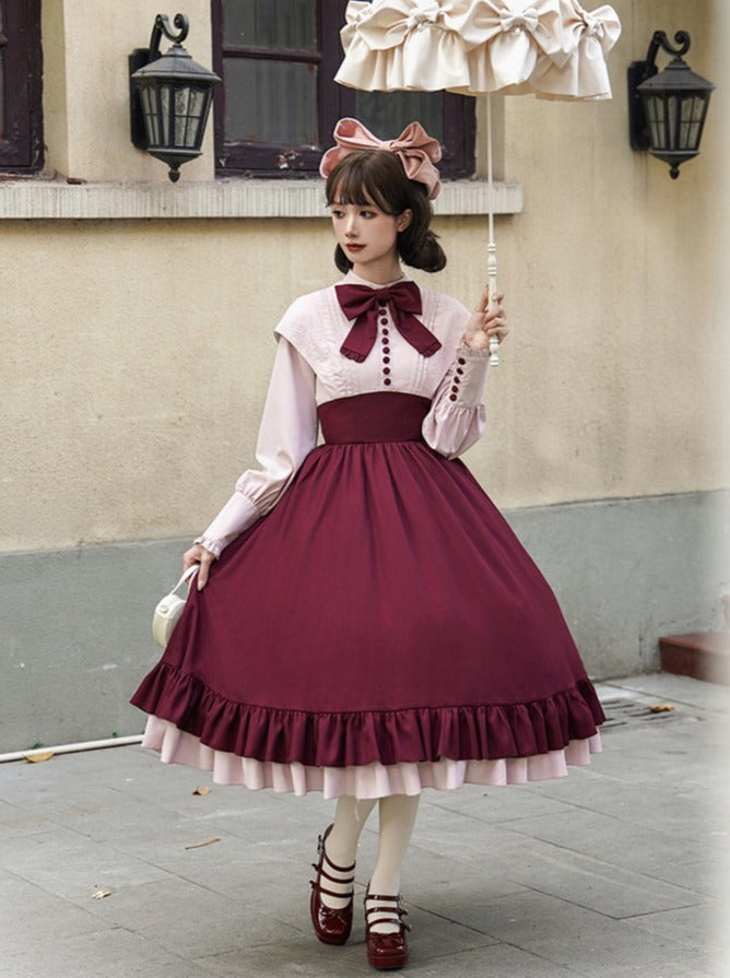 Rose Piece Lolita Faux Kula Kleid Zwei