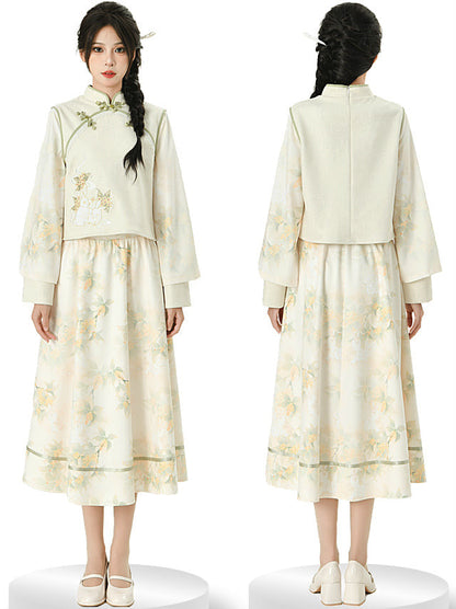 Stück China Anzug Stickerei Zwei Kaninchen Wald