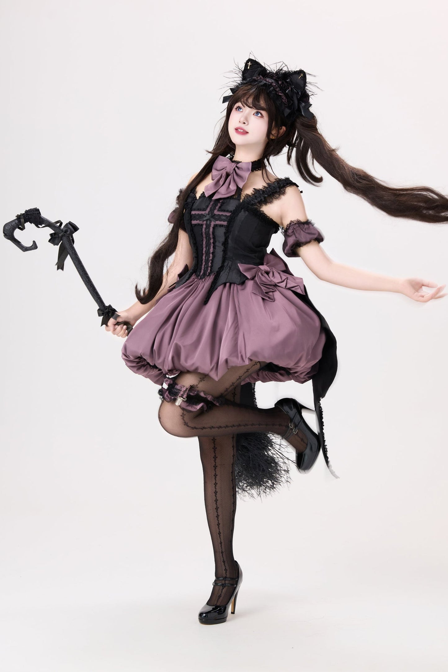 Süßes Hexenkleid Lolita Dark Cat Magical