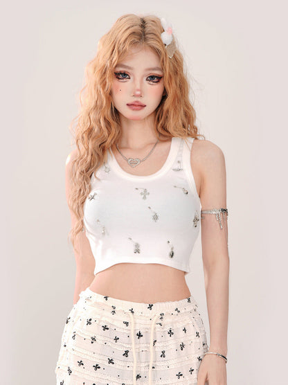 Top Crop Kurzes Tanktop Cross