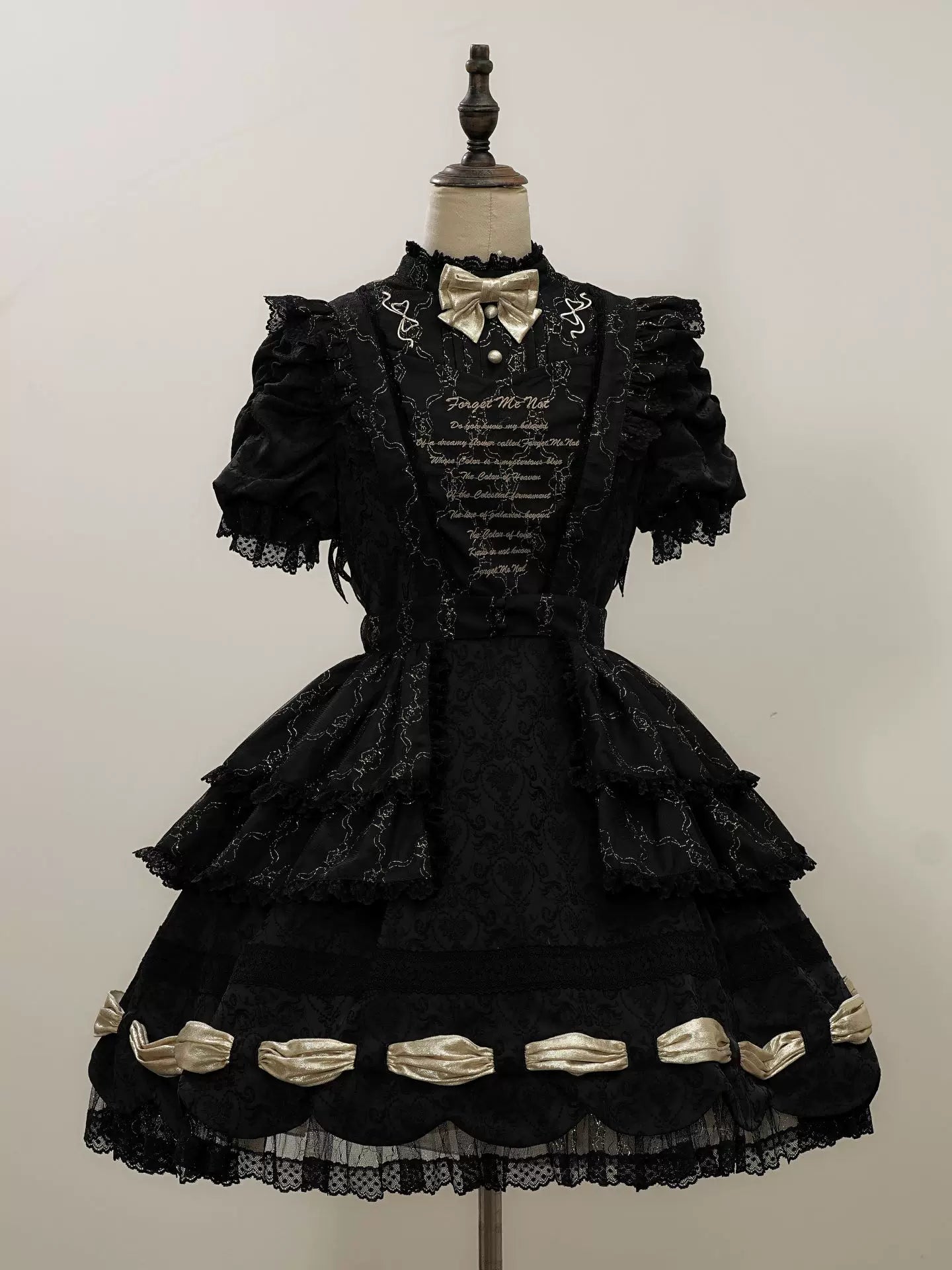 Dream Poem Sweet Classic Lolita OP Dress with Apron Two-Piece