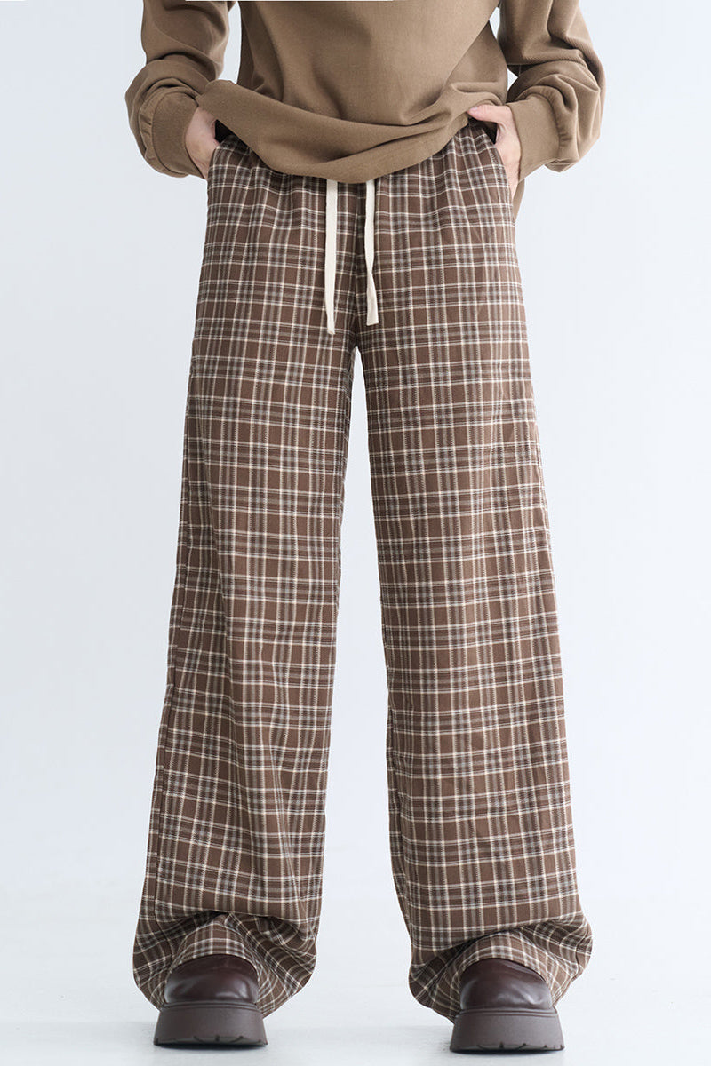 チェックのゆったりパンツ