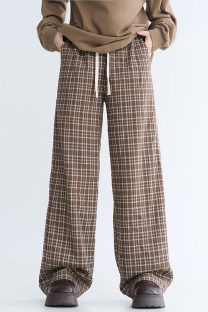 チェックのゆったりパンツ