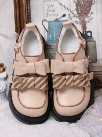 Ribbon Shoes Platform Velvet Lolita