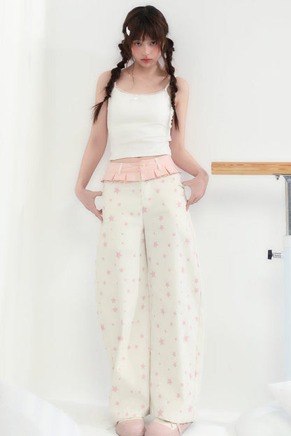 Tube Leg Shake Pants Lace Head Wide