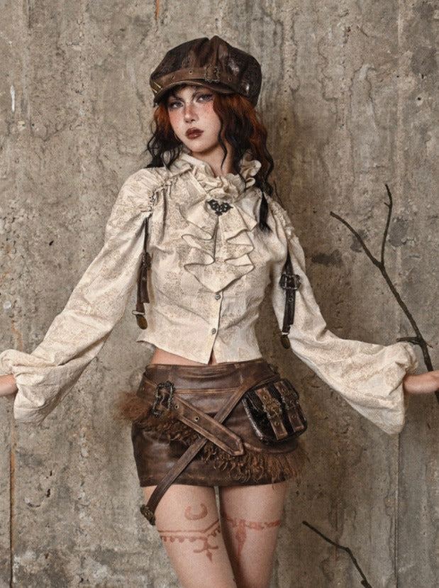 Flower Sleeve Blouse Voluminous