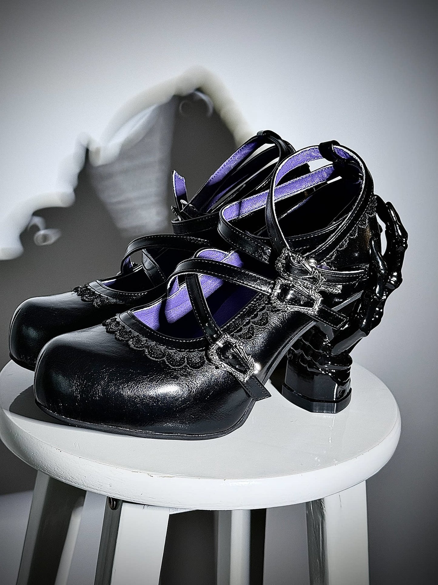 Gothic Dark Lolita Butterfly Bone Sculptural Heel High Heels – Sphenoid