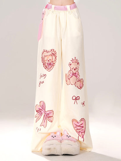 Art Loose Bear Pop Weite Illustration Hose