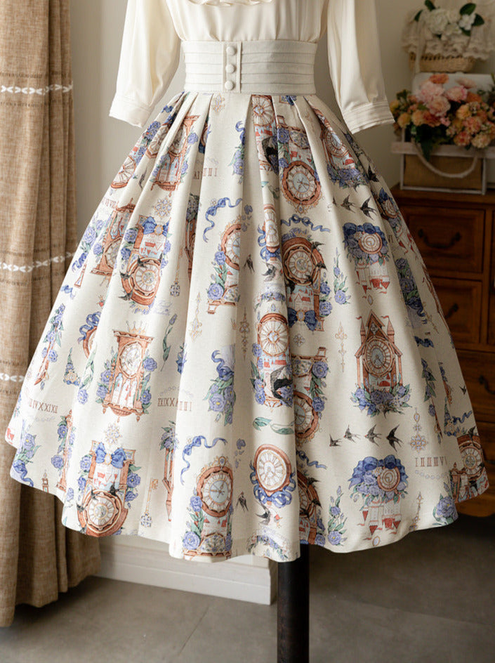 ロリータエコー デイリーエコー セットアップ サスカート エレガン トロクラシカルプリントシャツ エターナル