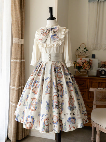 ロリータエコー デイリーエコー セットアップ サスカート エレガン トロクラシカルプリントシャツ エターナル