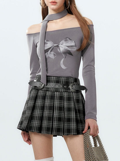 Karierter College-Faltenrock Cool