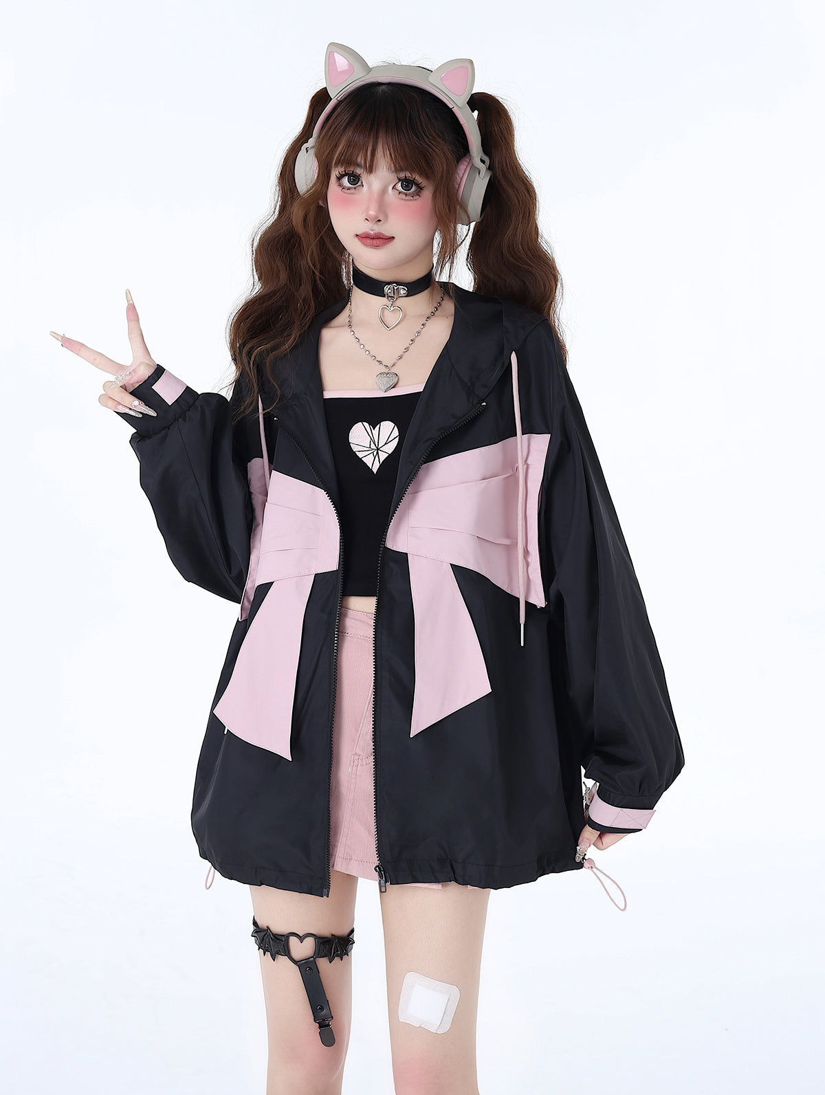 Neighborhood Angel Hoodie Ribbon Loose the Zip Mist in